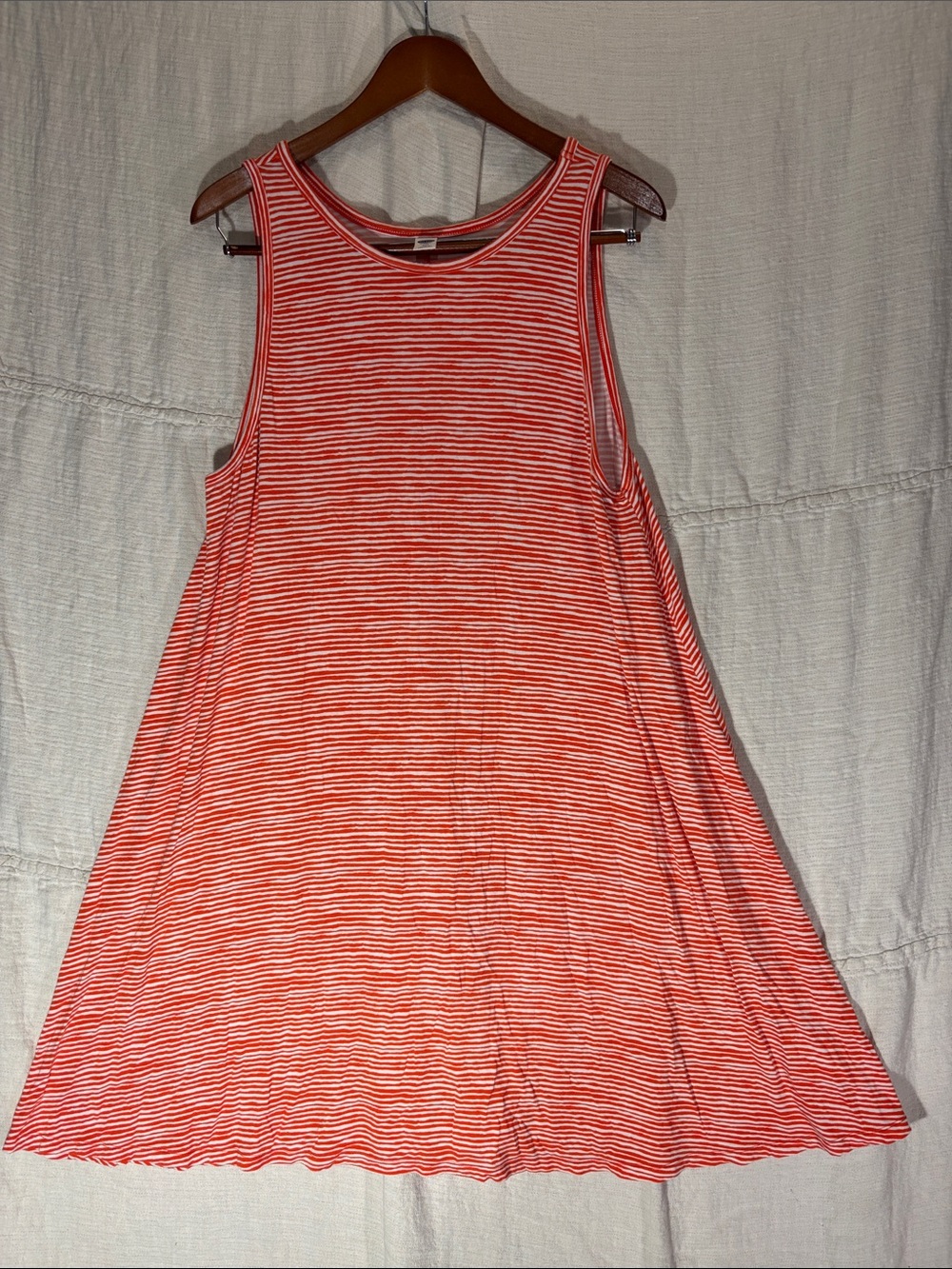 Old Navy Red & White Striped Tank Swing Dress XXL EUC